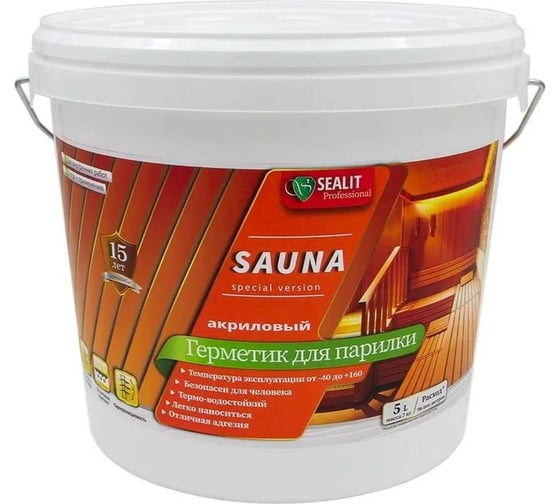 Герметик для бань и саун Sealit Sauna 7 кг, сосна 4020009