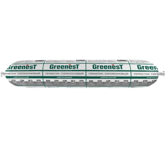 Герметик силиконовый нейтральный Greenest черный, 600мл 286009005