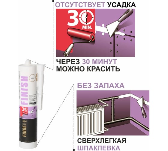 Герметик-затирка акриловый Fome Flex Finish 300 мл 01-4-2-014 11603894