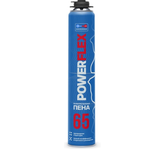 Пена монтажная KRASS Powerflex 65 пистолетная всесезонная 9591617 1000мл ЛА-00003195