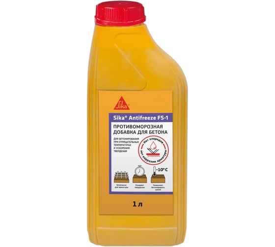 Противоморозная добавка SIKA Antifreeze FS-1 для бетонов и растворов до -10С, канистра 1 л 525734