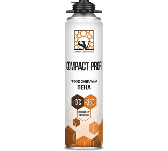 Пена монтажная всесезонная SV профессиональная COMPACT PROFI 250 мл (350 г) 114609 1