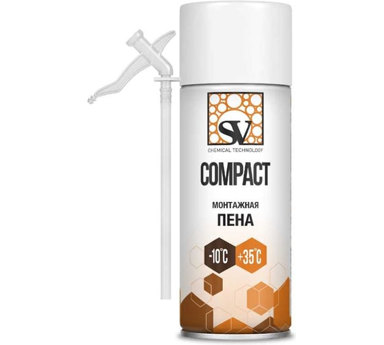 Пена монтажная всесезонная SV бытовая COMPACT 220 мл SV 111436