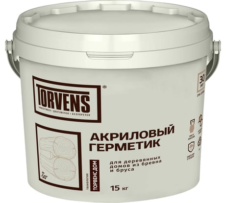 Герметик для дерева Torvens белый, 10 л, 15 кг 00-00009982