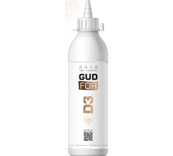 Клей ПВА GUDFOR D3, влагостойкий, прозрачный, 450 гр 03-9-1-016