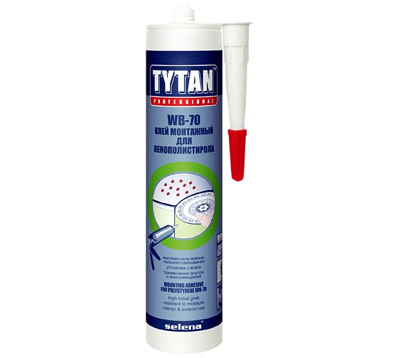 Клей для пенополистирола Tytan Professional WB-70 матово белый 310 мл 6932 1