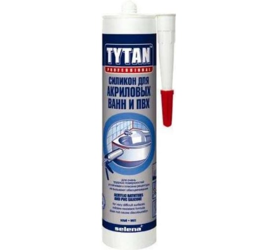 Силиконовый герметик для акриловых ванн и ПВХ Tytan Professional белый 310 мл 7739