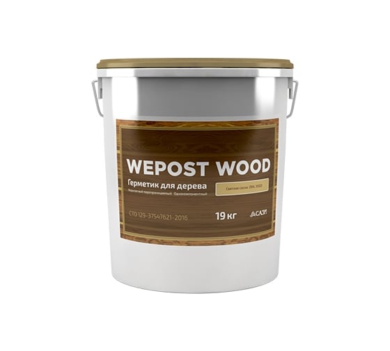 Герметик для деревянного домостроения WEPOST Wood ведро 19 кг беленый бук (RAL 1015) СТО 129-37547621-2016 RM000004307