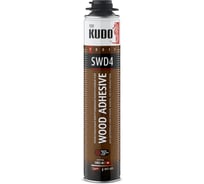 Клей-пена для деревянных конструкций профессиональный всесезонный полиуретановый KUDO PROFF WOOD ADHESIVE SWD4 в баллоне под пистолет, 1000 мл KUPP10UWOOD