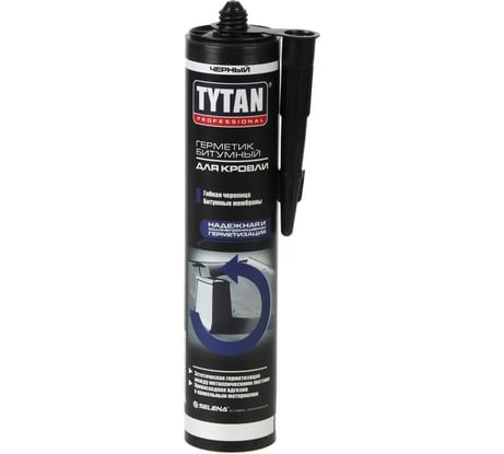Герметик битумный для кровли TYTAN PROFESSIONAL черный, 310 мл (12) 278645