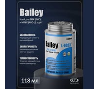 Клей для ПВХ AQUAVIVA Bailey 118 мл, L-6023, для труб до 200 мм 65801