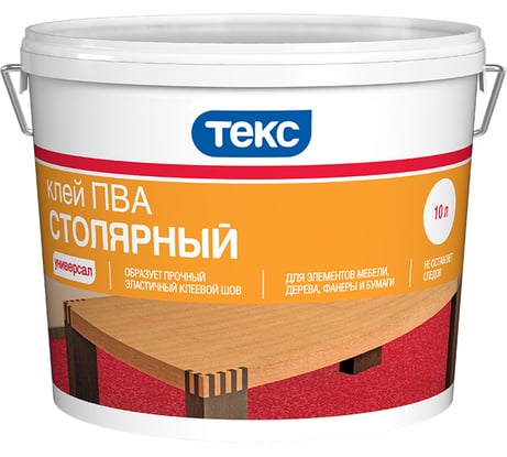 Столярный клей ПВА ТЕКС Универсал 10 л 52525