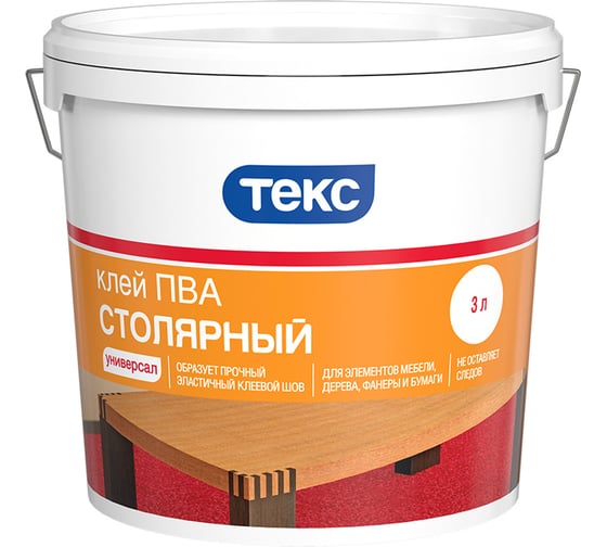 Столярный клей ПВА ТЕКС Универсал 3 л 49766 1