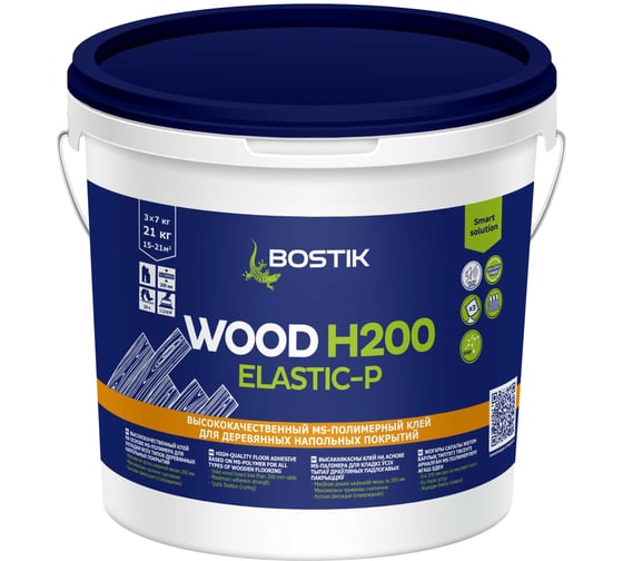 MS-полимерный клей для паркета Bostik WOOD H200 ELASTIC-P  21кг 50616521 1