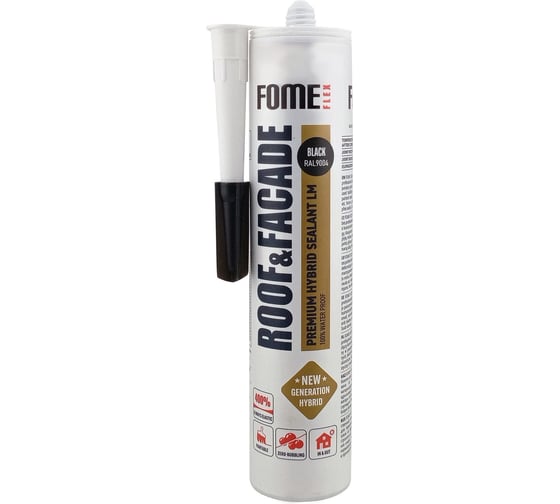 Гибридный кровельный герметик FOME FLEX Roof and Facade, 300 мл, чёрный, на основе MS-полимера 01-4-2-125 1