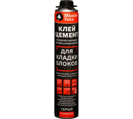 Клей-цемент для кладки блоков MASTERTEKS Profimaster Профи 870 мл 226589