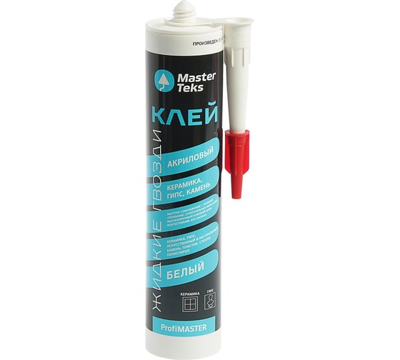 Клей MASTERTEKS Profimaster акриловый, керамика, гипс, камень, 528 г, белый 220940 1