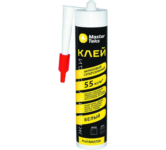 Клей MASTERTEKS Profimaster акриловый, суперсильный, 528 г, белый, 55 кг/кв.м 220938