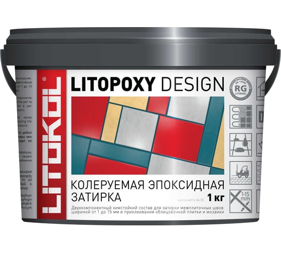 Колеруемый эпоксидный состав LITOKOL LITOPOXY DESIGN (1,0 kg bucket) 499810002 1