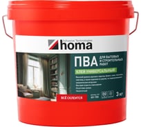 ПВА-клей универсальный Homakoll ведро, 3кг ПВА К универсал-03-19