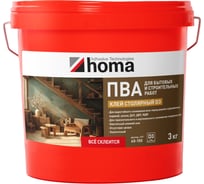 ПВА-клей столярный Homakoll D3 ведро, 3кг ПВА К столяр-D3-03-19
