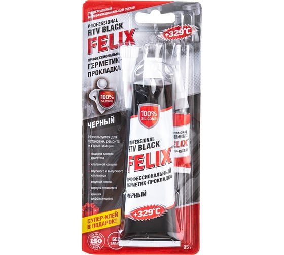Нейтральный герметик-прокладка FELIX (черный; 85 г) 411040059