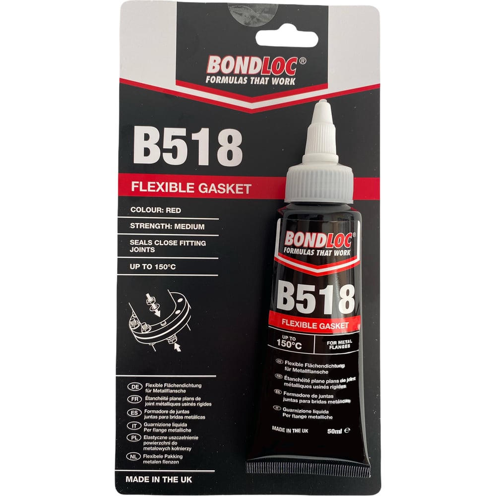 Фланцевый анаэробный герметик для жестких фланцев Bondloc B518 50 мл ...