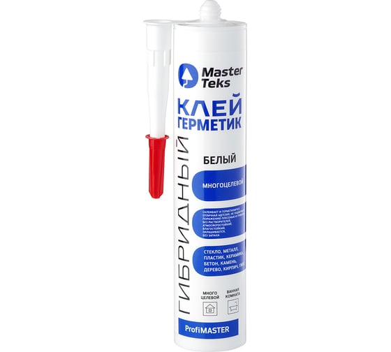 Клей-герметик MASTERTEKS Profimaster Гибридный, 290 мл, белый 279683 1