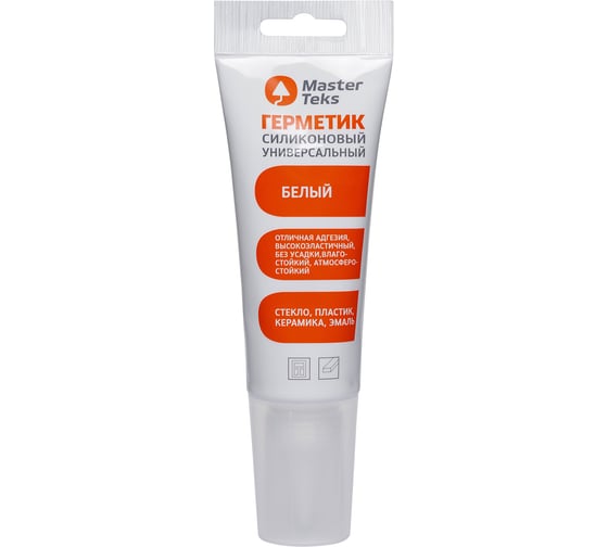 Силиконовый герметик MASTERTEKS Profimaster, 40 мл, белый 279687 1