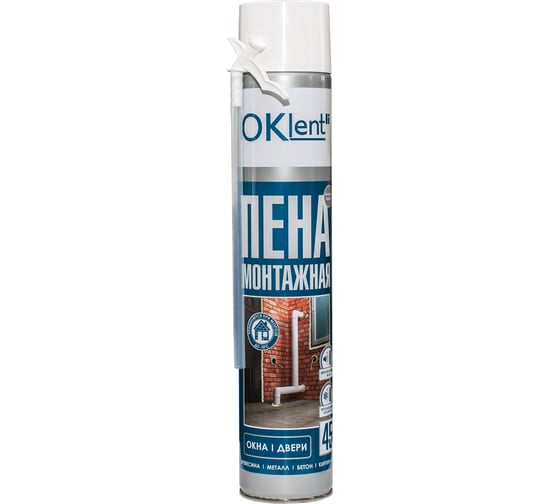 Монтажная пена OKlent 1000 мл, 680 гр, бытовая 00000340921 1