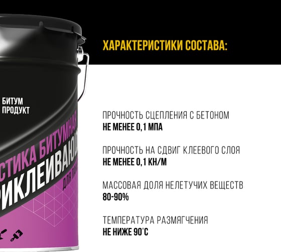 Битумная мастика для приклеивания БИТУМ ПРОДУКТ XPS 20 кг ВР-30
