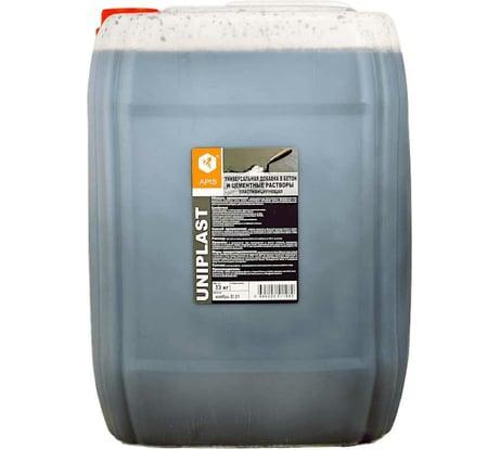 Добавка в бетонные и цементные растворы APIS СУПЕРПЛАСТИФИКАТОР UNIPLAST (канистра; 33 кг) 4665296517098