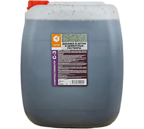 Добавка в бетонные и цементные растворы APIS СУПЕРПЛАСТИФИКАТОР С-3 (канистра; 22 кг) 4665296517173