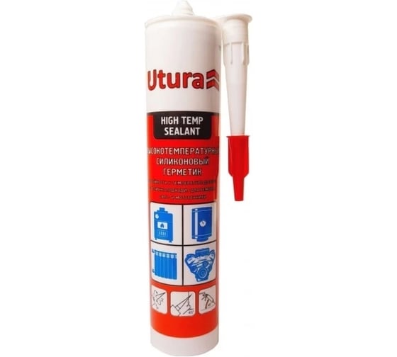 Герметик силиконовый высокотемпературный Utura КРАСНЫЙ, 280 ml УТ000008907 1