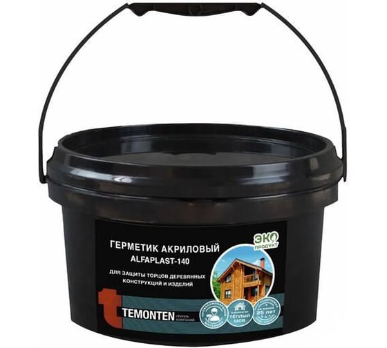 Герметик Alfaplast 140 Для защиты торцов. Цвет Светлая сосна. Ведро 10 л (10 кг) 4627176172070 1