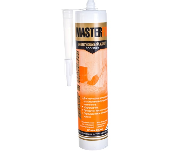 Монтажный клей MASTERFIX ECO 910/А (для панелей; бесцветный; 280 мл) 1502/2 1