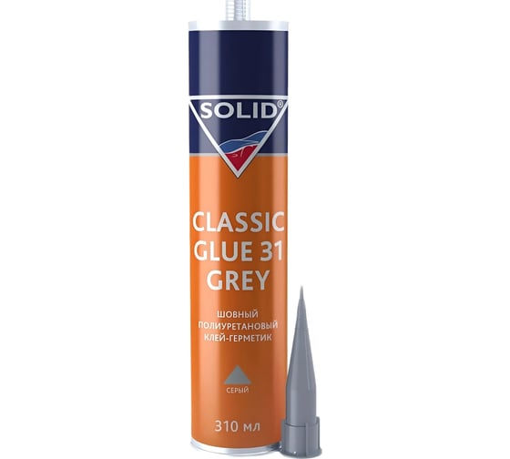 Шовный полиуретановый клей-герметик SOLID CLASSIC GLUE 31 GREY, (310 мл), цвет: серый 371.333.3