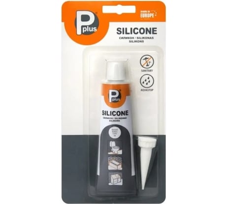 Герметик силиконовый санитарный белый Pplus блистер 50 мл 01-4-1-073