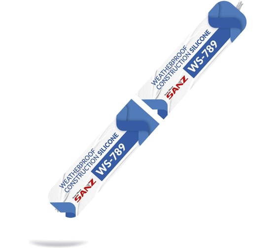 Атмосферостойкий силиконовый герметик для герметизации строительных швов SANZ WS-789 Антрацит RAL 7016,  590 мл. SANZ WS-789 антрацит