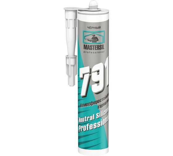 Герметик силиконовый Mastersil 791 нейтральный атмосферостойкий черный 280 мл (арт.) 1279/Са
