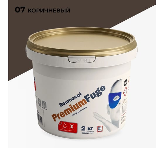 Затирка для швов эластичная BAUMIT Baumacol PremiumFuge, Коричневый, 2 кг (1626)