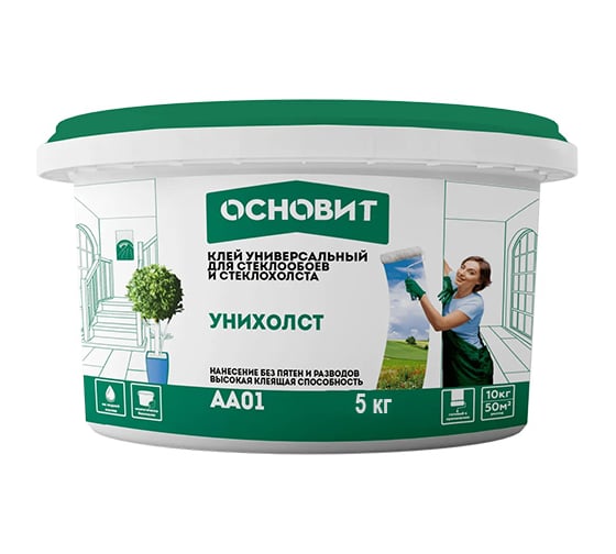 Клей для стеклообоев готовый Основит Унихолст AA01 (5 кг) 100677