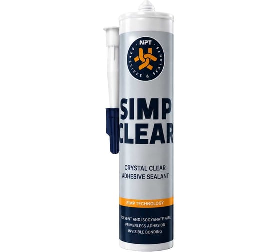 Клей герметик NPT SiMP CLEAR 290 мл. прозрачный 8033765312400