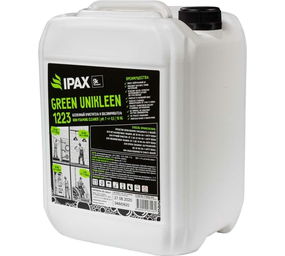 Очиститель и обезжириватель экологичный концентрат IPAX Green Unikleen 1223 10 кг GU1223-10