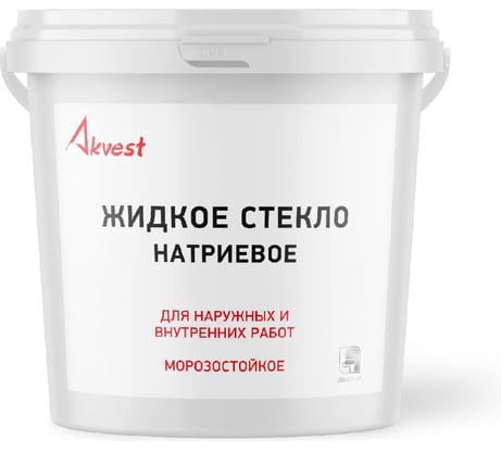 Жидкое стекло Akvest Натриевое, морозостойкое, для наружных и внутренних работ 1,4 кг 00045-10