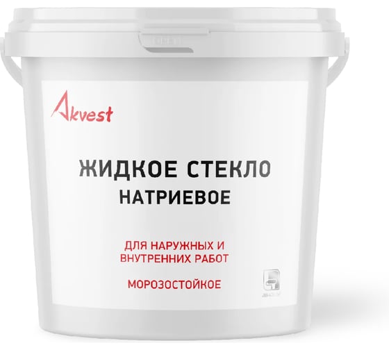 Жидкое стекло Akvest Натриевое, морозостойкое, для наружных и внутренних работ 1,4 кг 00045-10