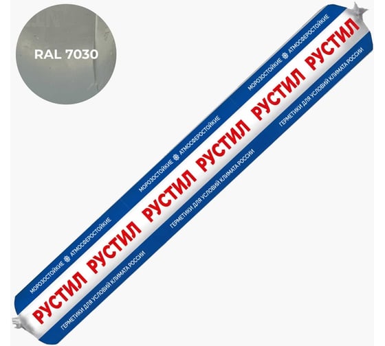 Гибридный клей-герметик Рустил 1К Экстра PU 40 600 мл RAL 7030 серый камень 61458520