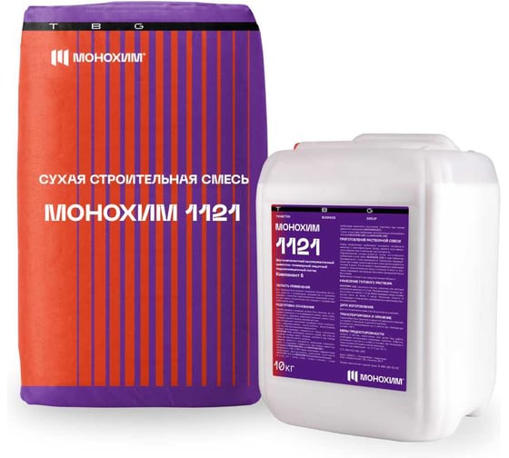 Эластичная двухкомпонентная гидроизоляция МОНОХИМ 1121 (комплект мешок 20 кг + канистра 10 кг) 00-00011050