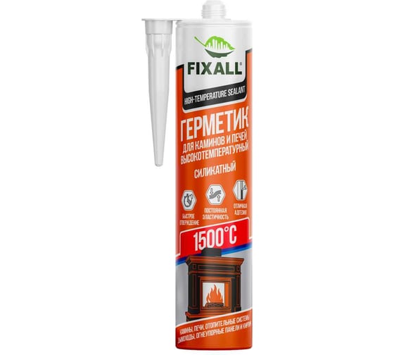 Герметик для печей FIXALL THERMO 1500C, черный, 280мл, 2 шт 6909