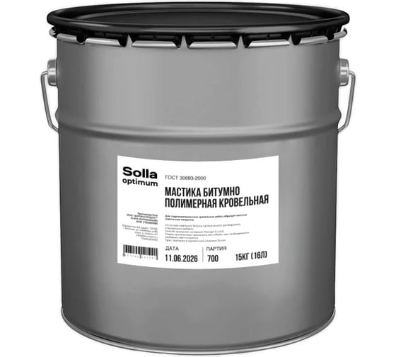 Мастика кровельная полимерная БИТУМ ПРОДУКТ Solla Optimum 15кг BP-S19